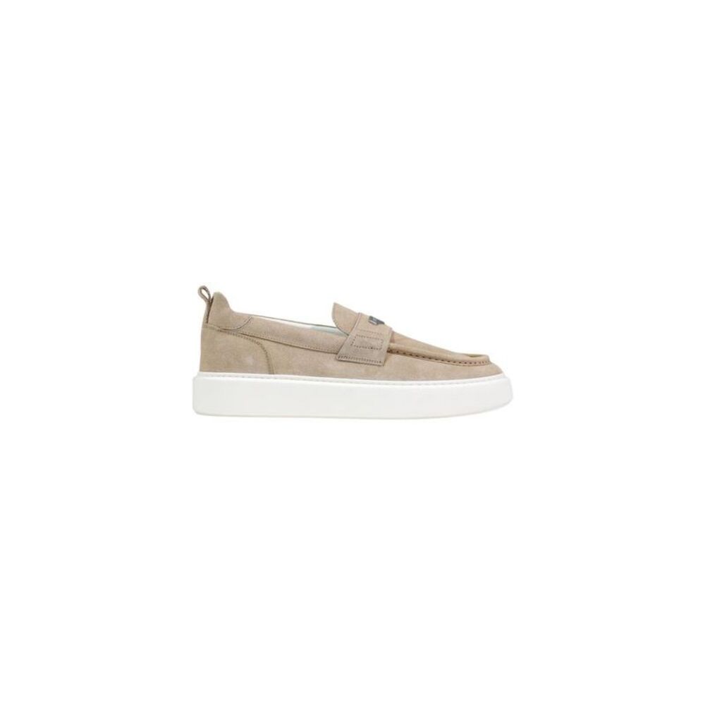 Antony Morato Beige Leather Slip-On Men's Loafers